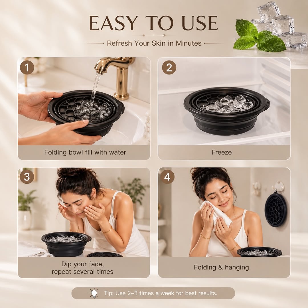 Reusable Silicone Facial Ice Bowl for Skin Care